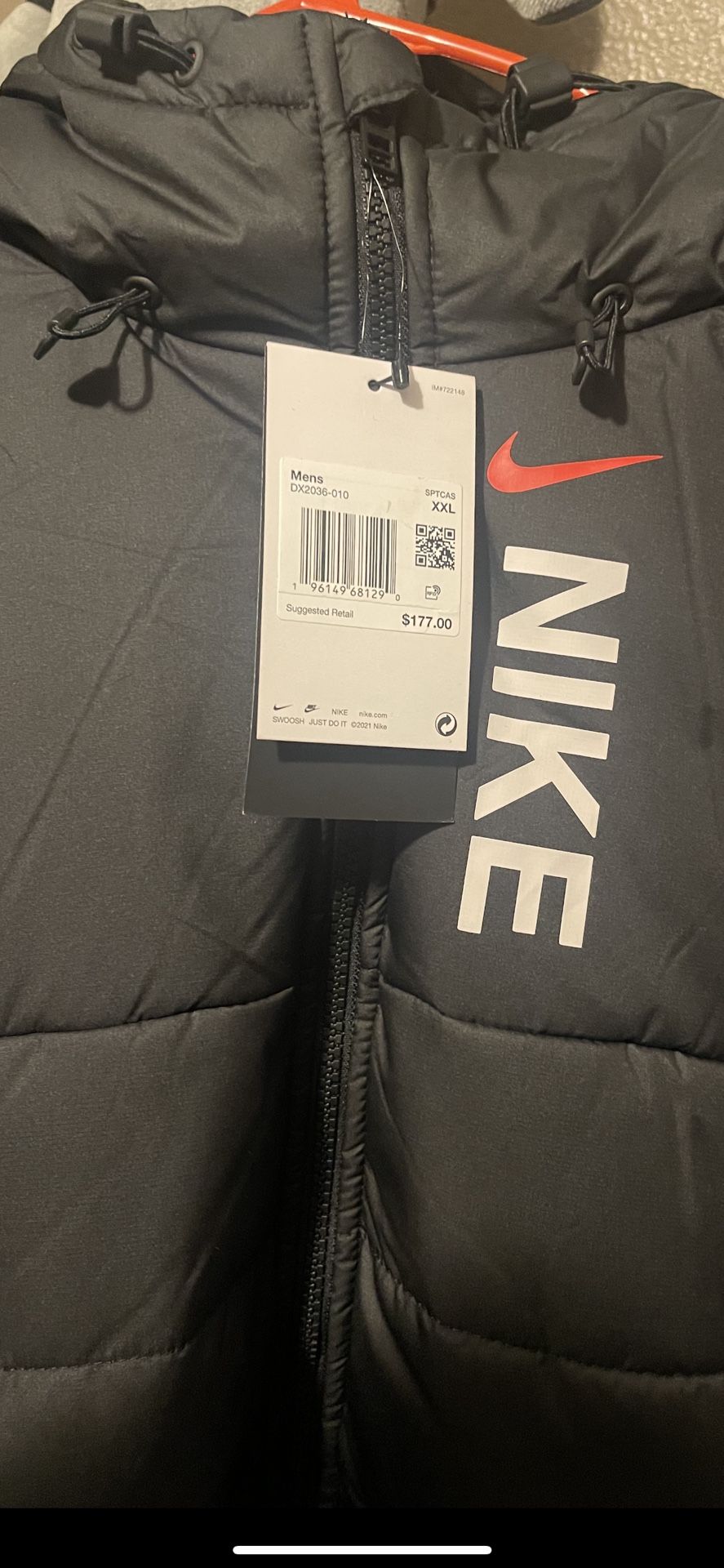 Nike Men's Black Puffer Jacket Therma Fit Synthetic Fill DX2036 010 Size XXL