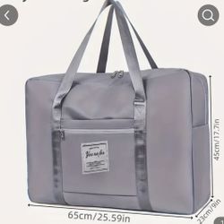 New ! Grey Extra Large Capacity 17.7gal Travel Tote Bag