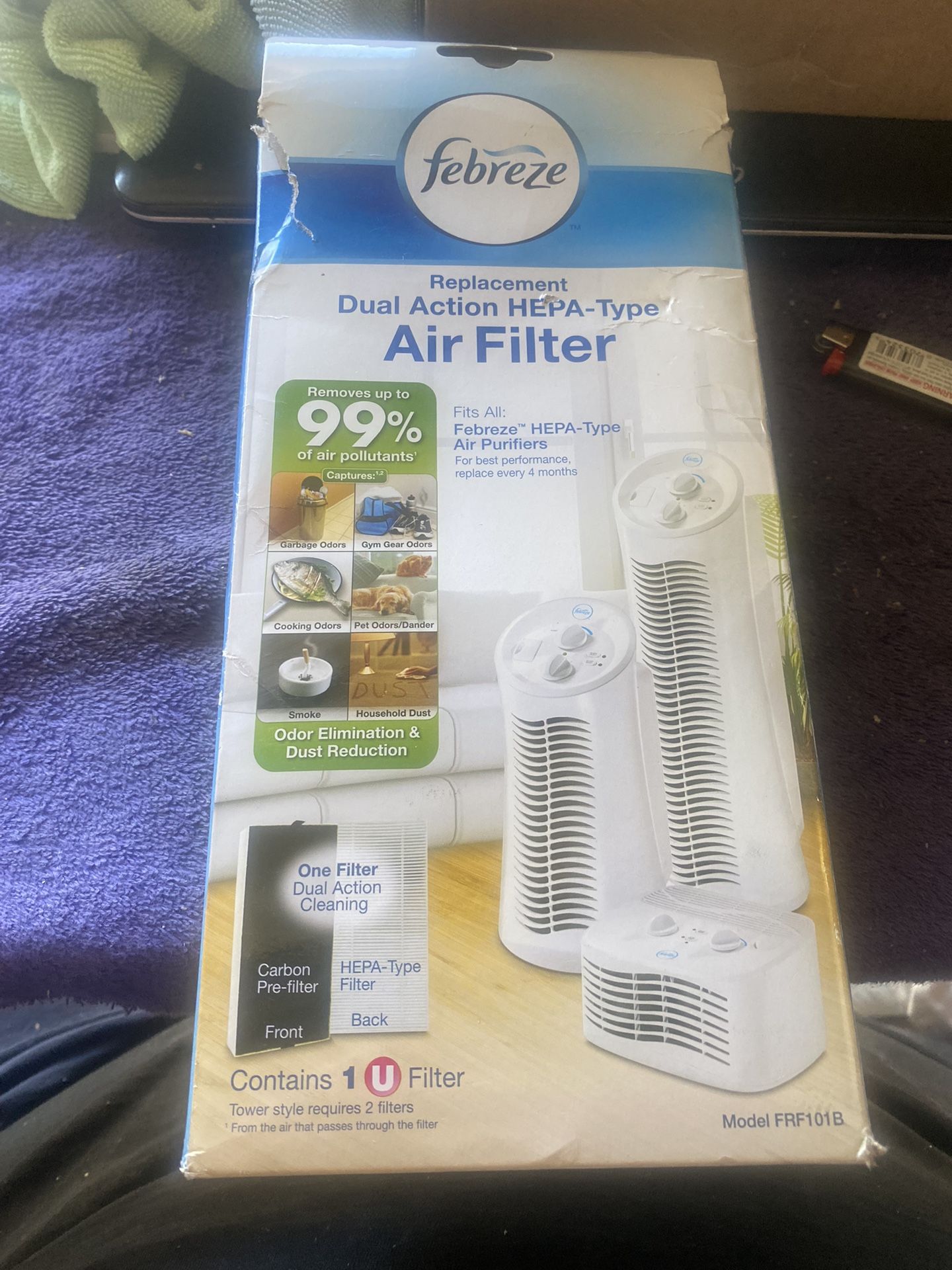 NEW Febreze HEPA-Type U Air Dual Action Purifier Replacement Filter FRF101B