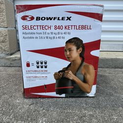 Bowflex SelectTech 840 Adjustable Kettlebell, 6 Weight Settings from 8-40 lbs, Single