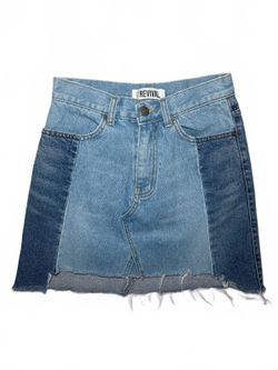Revival Two- Tone Denim Skirt