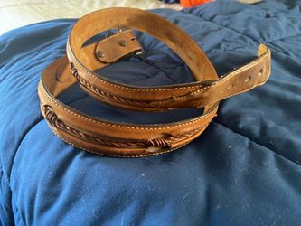 JUSTIN MENS BARBED WIRE LEATHER BELT C10817 SIZE 42