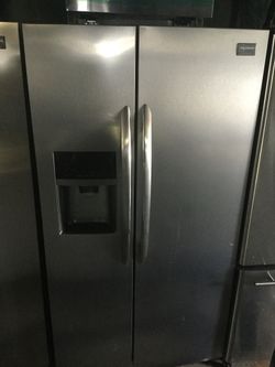 Frigidaire gallery side by side refrigerator/ 90 day warranty/ delivery is available