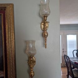 Pair Of Vintage Brass Candle Holder