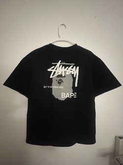 Stussy x BAPE Collab Black Graphic T-Shirt