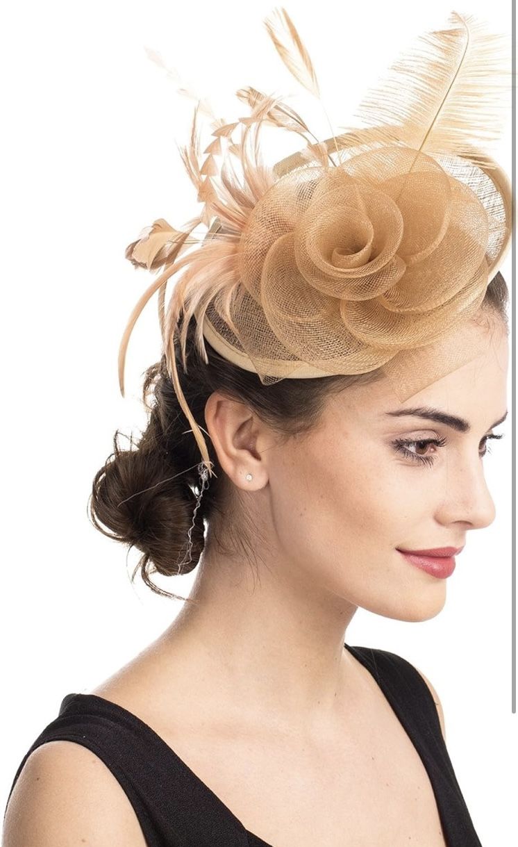 SAFERIN Women's Fascinators Feathers Tea Party Hat Veil Headband with Hair Clip for Cocktail Church