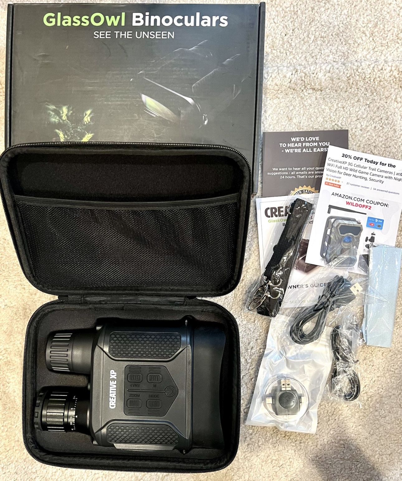 Creative XP GlassOwl Infrared Binoculars Night vision Hunting, Spy