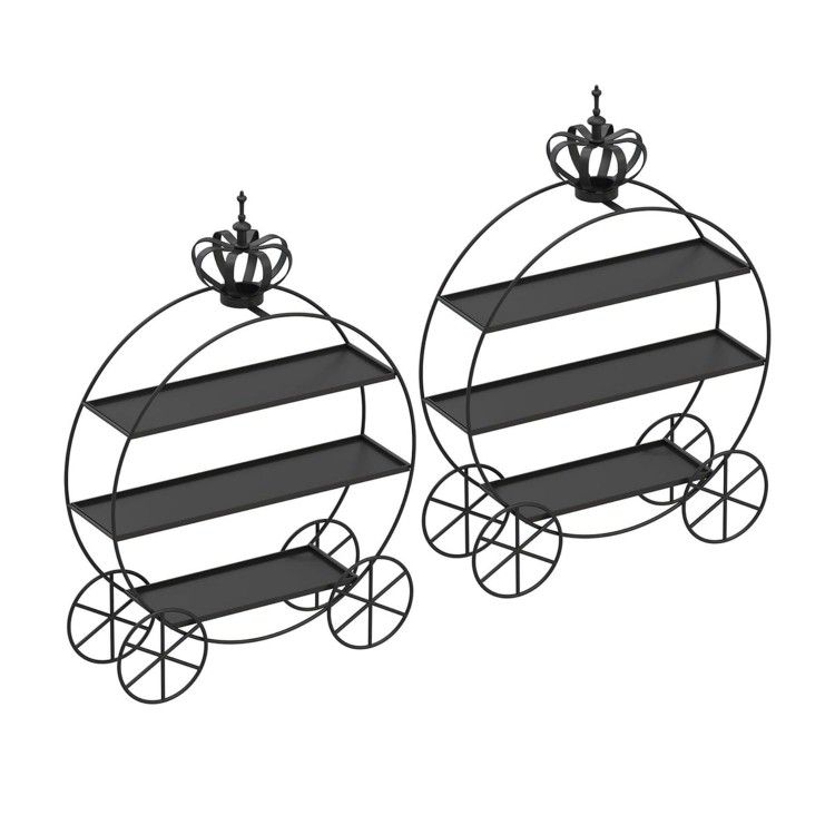  3-Tier Black Dessert Stand, Cupcake Serving Tray Cake Display Set of 2 - $50 (Los Angeles) 