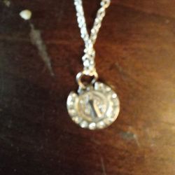 St Christopher Sterling Silver Pendant And Necklace.925