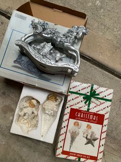 Christmas Decorations vintage – Sleigh, Angel Ornaments