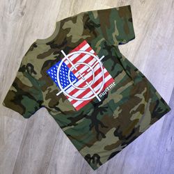 supreme target woodland camo tee