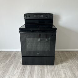 Sleek Black GE Electric Stove
