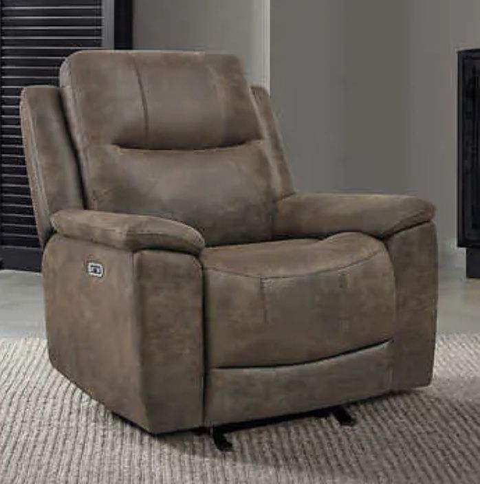 Barcalounger Cyprus Fabric Power Glider Recliner with Power Headrest