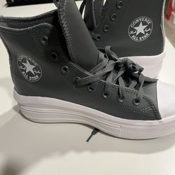  New Gray Platform Converse Sneakers 