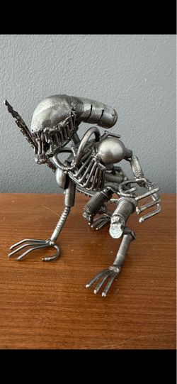 Alien Inspired Recycled Metal Art Sculpture