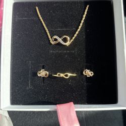 Pandora Infinity Necklace, Ring, and Earring Set $280