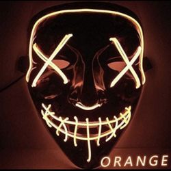 ORANGE Halloween Scarecrow LED Mask
