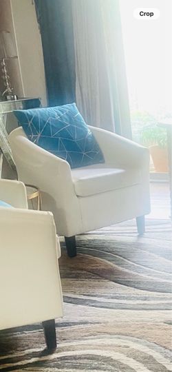 Faux leather Two white chairs