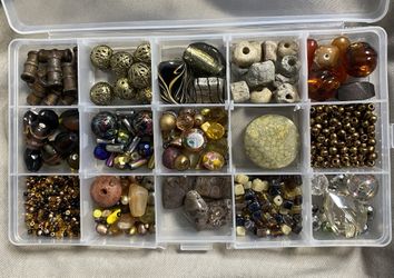 Brown And Gold Tone Beads