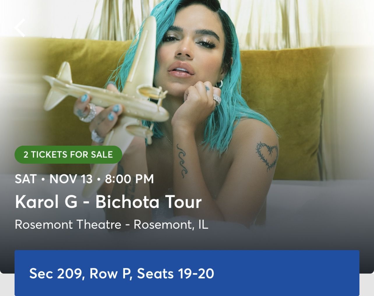 Karol G Bichota Tour Tickets | CHICAGO , IL