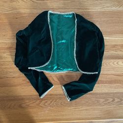 Vintage - Victorian - Green Velvet & Satin Jacket / Costume / Party / Formal 
