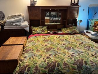 California King Size platform bed, headboard, 2 nightstands