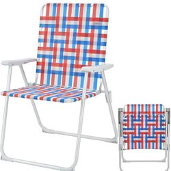 WEJOY Extra Wide Oversized Folding Beach Chair Aluminium Webbed Lawn Chair Portable Camping Chair Lightweight Beach Chairs for Adults Foldable