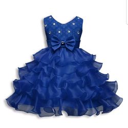 Kindergarten Size 5-6 Royal Blue Dress
