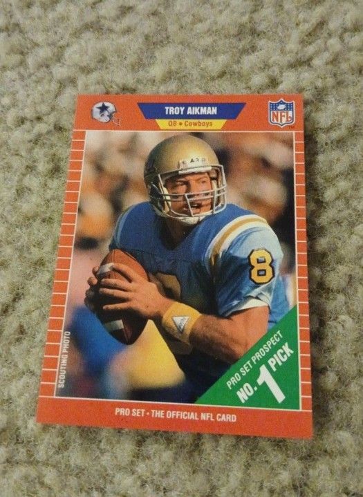 Troy Aikman Rookie Card Mint Condition Dallas Cowboys Number 1 Draft Pick NFL Football Card
