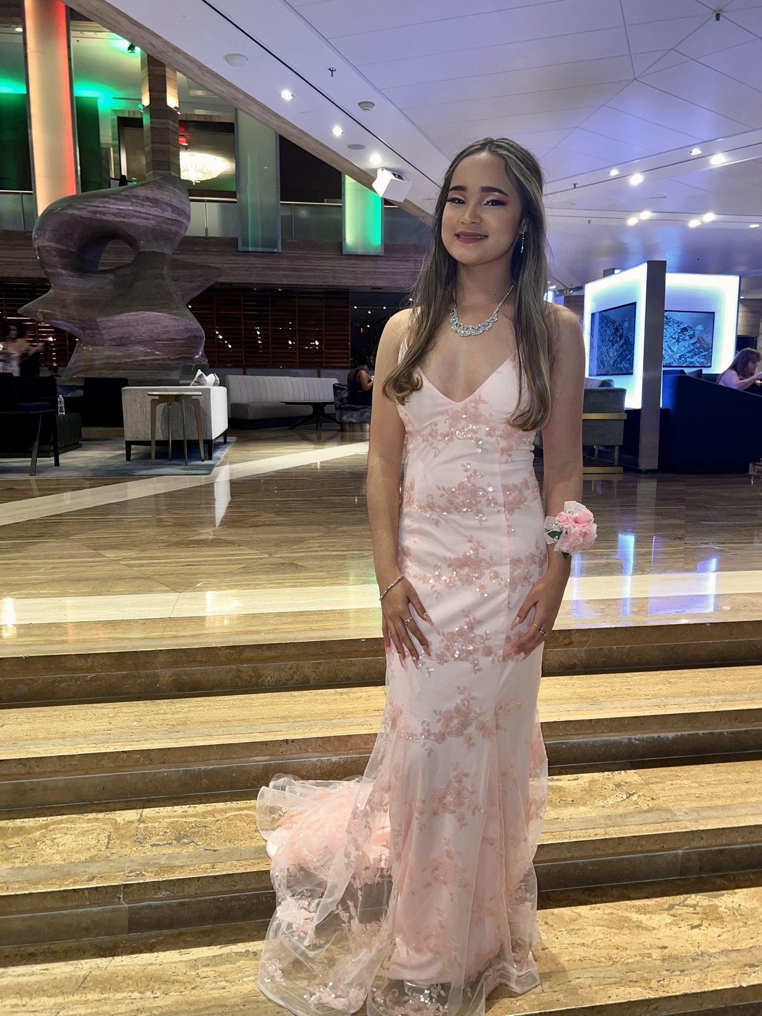 Pink Sparkly Prom Dress