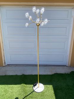 Modern Globe Floor Lamp with Marble Base