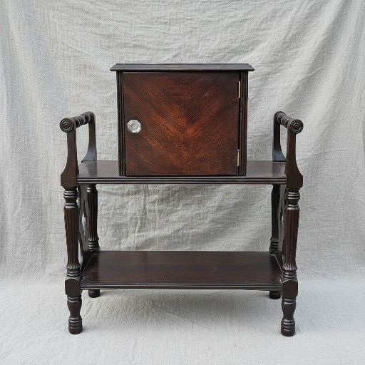 ✨ Elegant Vintage Wood Two-Tier Bar Cabinet Side Table ✨