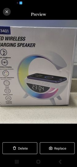 LED Wireless Charging Speaker with Clock