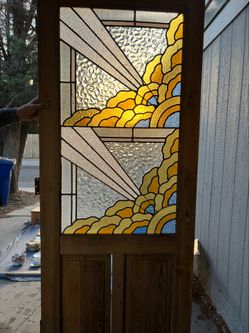 Vintage Stained Glass Door 79”x32”x1.5”