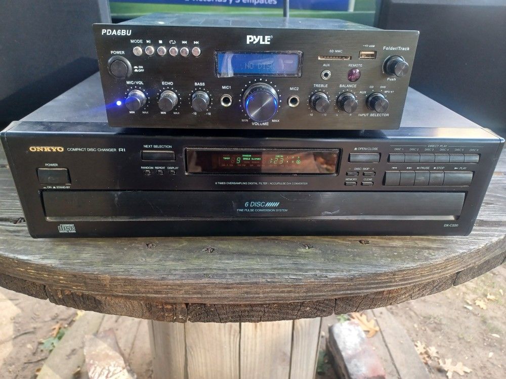 ONKYO DX-C220 6 DISCS CD ๐ฟ PLAYER AND 200 WATTS PYLE BLUETOOTH RECEIVER $200 FINAL PRICE