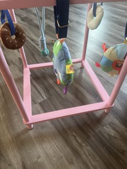 Wooden Puppy Play Gym for Small Dog with Hanging Toys