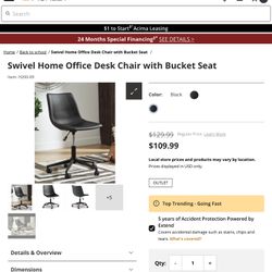 Brand New Swivel Home Office Desk Chair with Bucket Seat