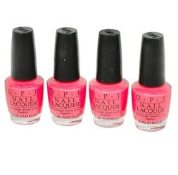 OPI Nail Lacquer Strawberry Margarita Pink Cream Polish 4pc Lot 0.5oz