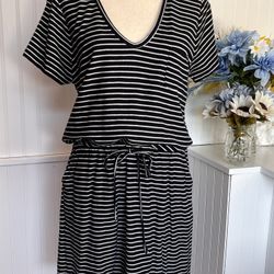 Blue & White Striped Dress
