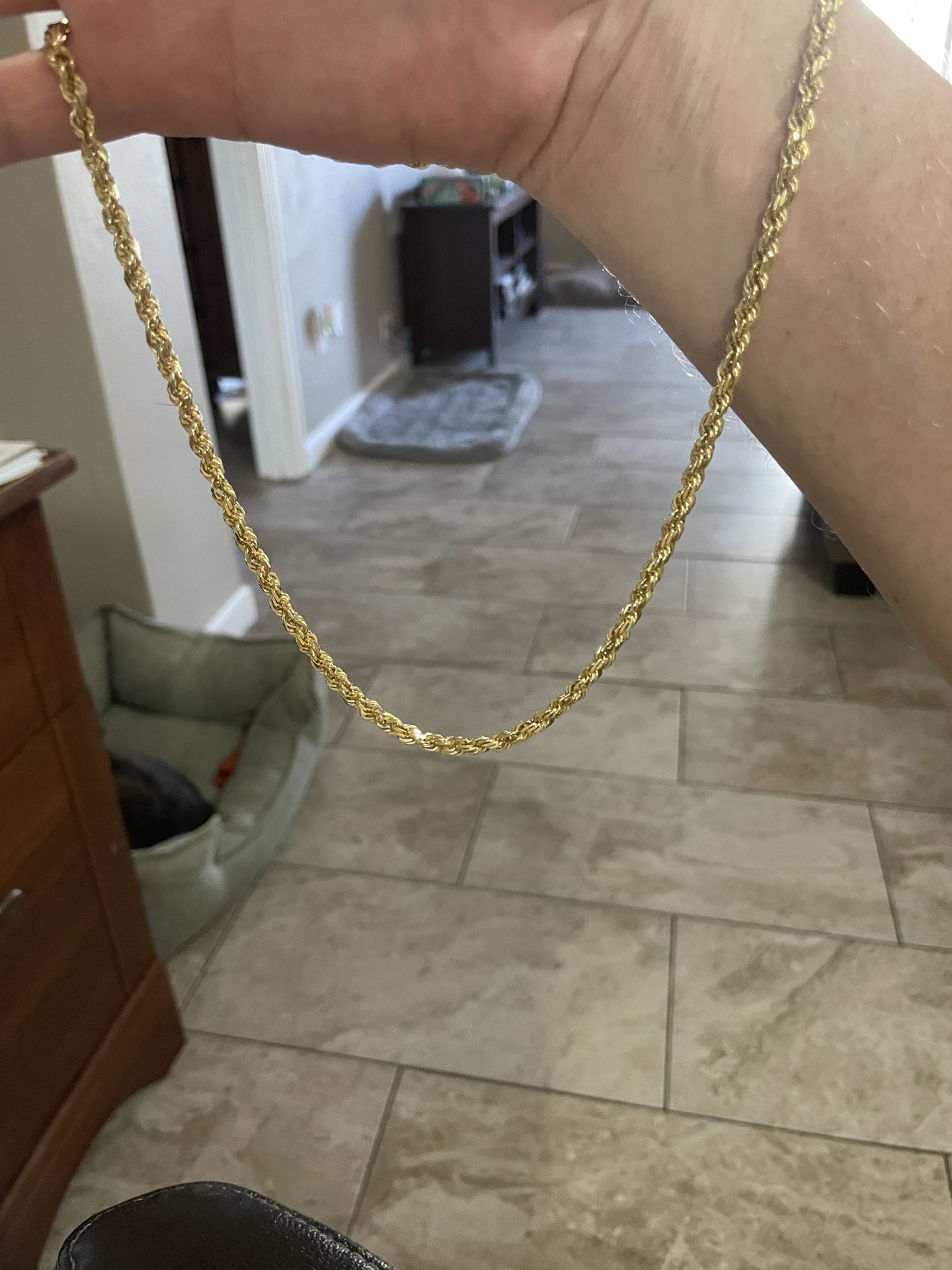 14k Solid Gold Rope Chain 5mm