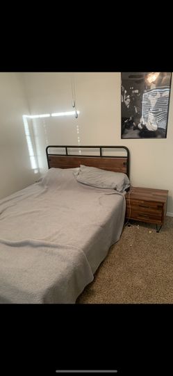 Bed Frame (wood And Iron)