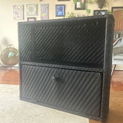 Black Wicker Wall Shelf