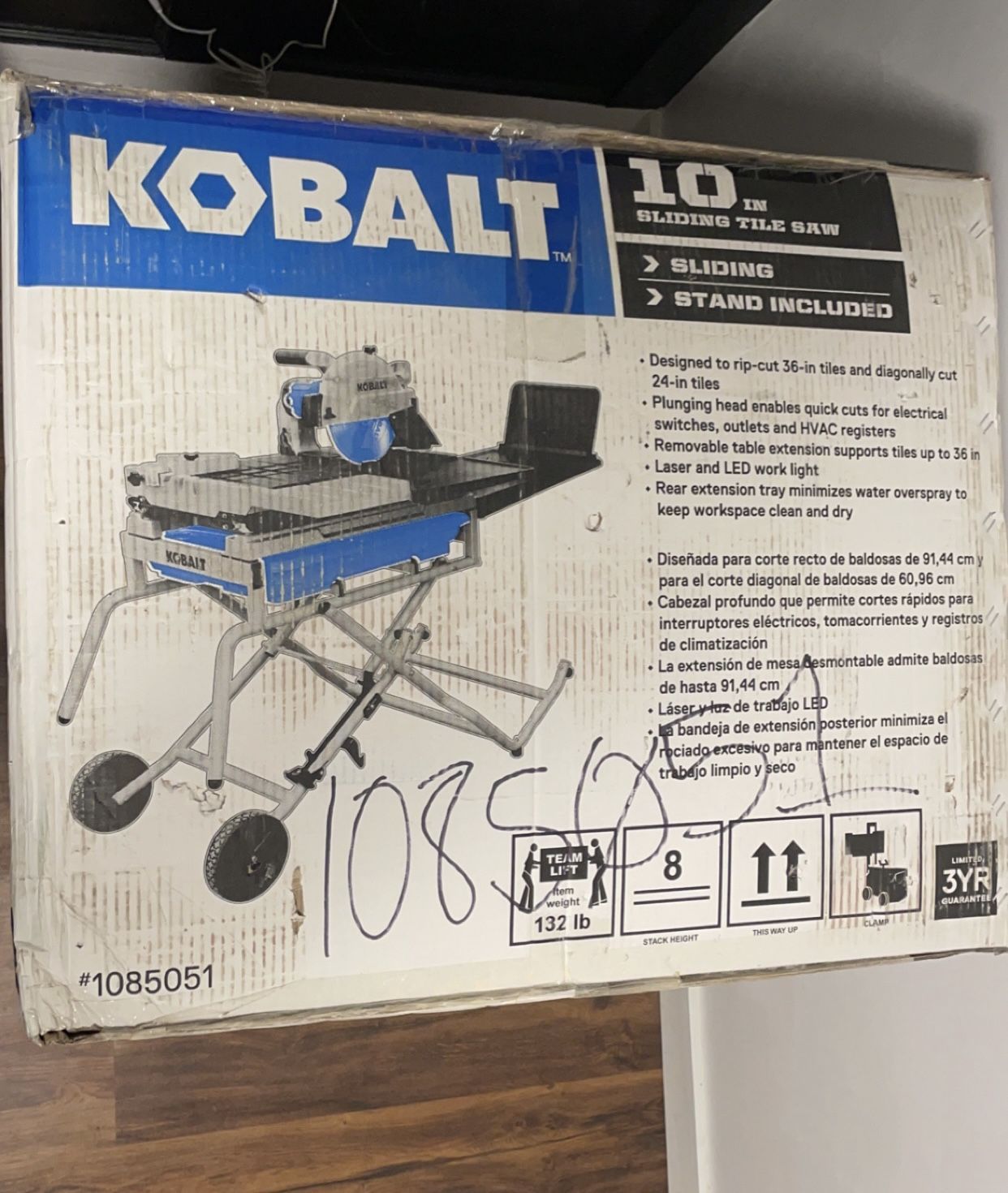 Kobalt 15-Amp 10-in-Blade Corded Sliding Table Tile Saw with Stand