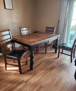 Farmhouse Dining Table with 4 Chairs