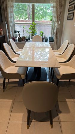 Dining table and chairs (8 chairs)
