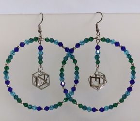 Handmade 2.5" hoop dangle earrings