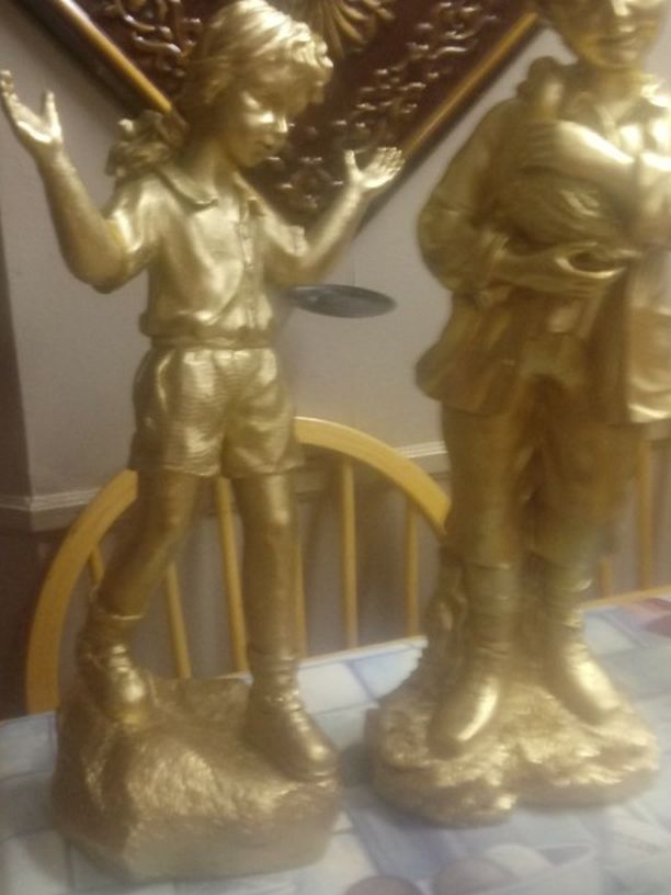 Awesome Golden yard decor high quality Masterpiece Set Of 2 100 Or50each