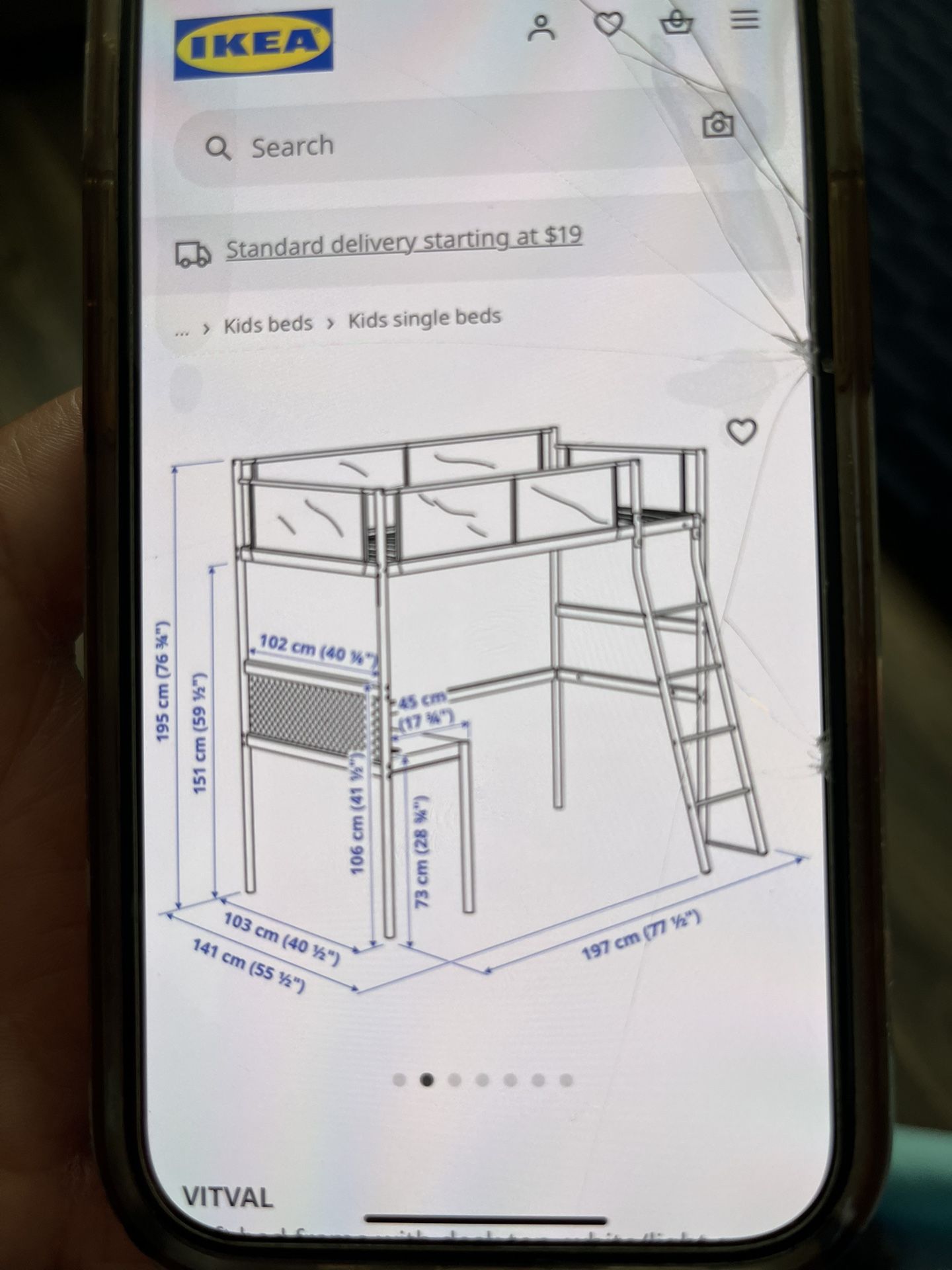 Loft Bed frame with Desktop