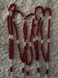 5 Blessed Red Rosaries 