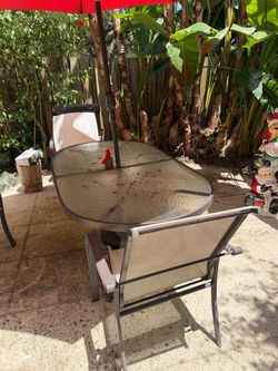 Patio table with umbrella